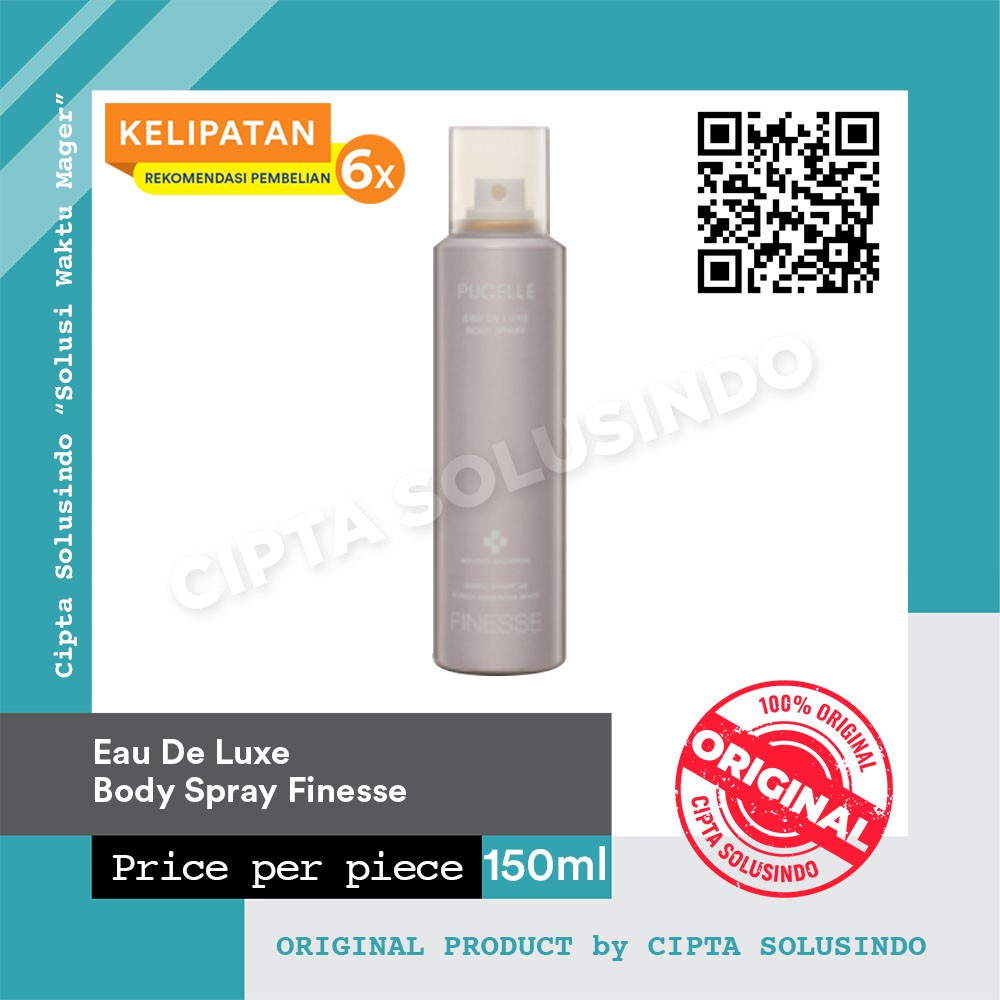 Parfum Minyak Wangi Pucelle Eau De Luxe Body Spray Finesse kaleng 150ml