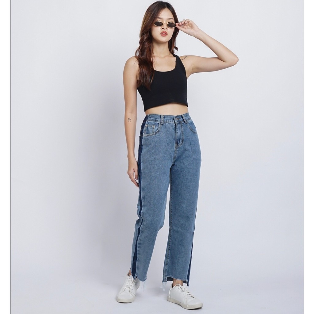 AVANCEID (S-XXL) CELANA JEANS PANJANG HIGH WAIST BAGGY JEANS KULOT 7342