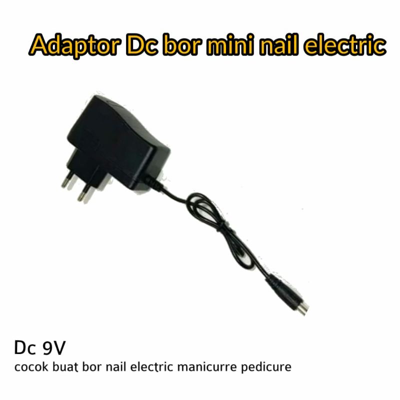 Adaptor bor mini nail elektrik Bor pink mini dc 9v