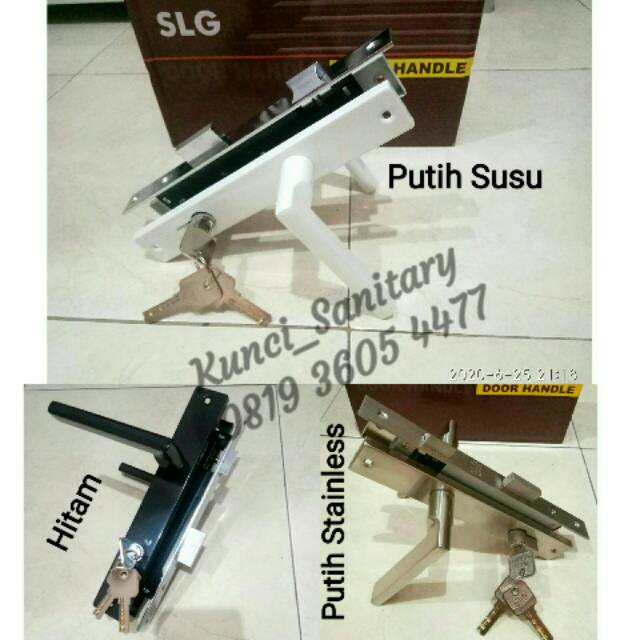 Kunci Pintu Aluminium Komplit / Handle Pintu Aluminium Merk SLG