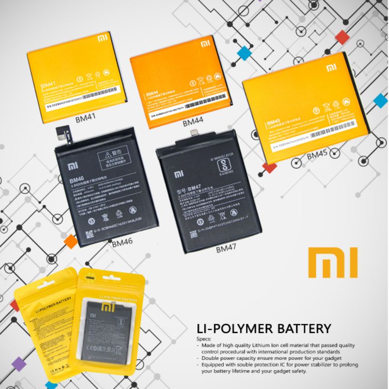 Battery  Baterai Xiaomi Tipe Lengkap! Original 99% Packing Plastik Clip