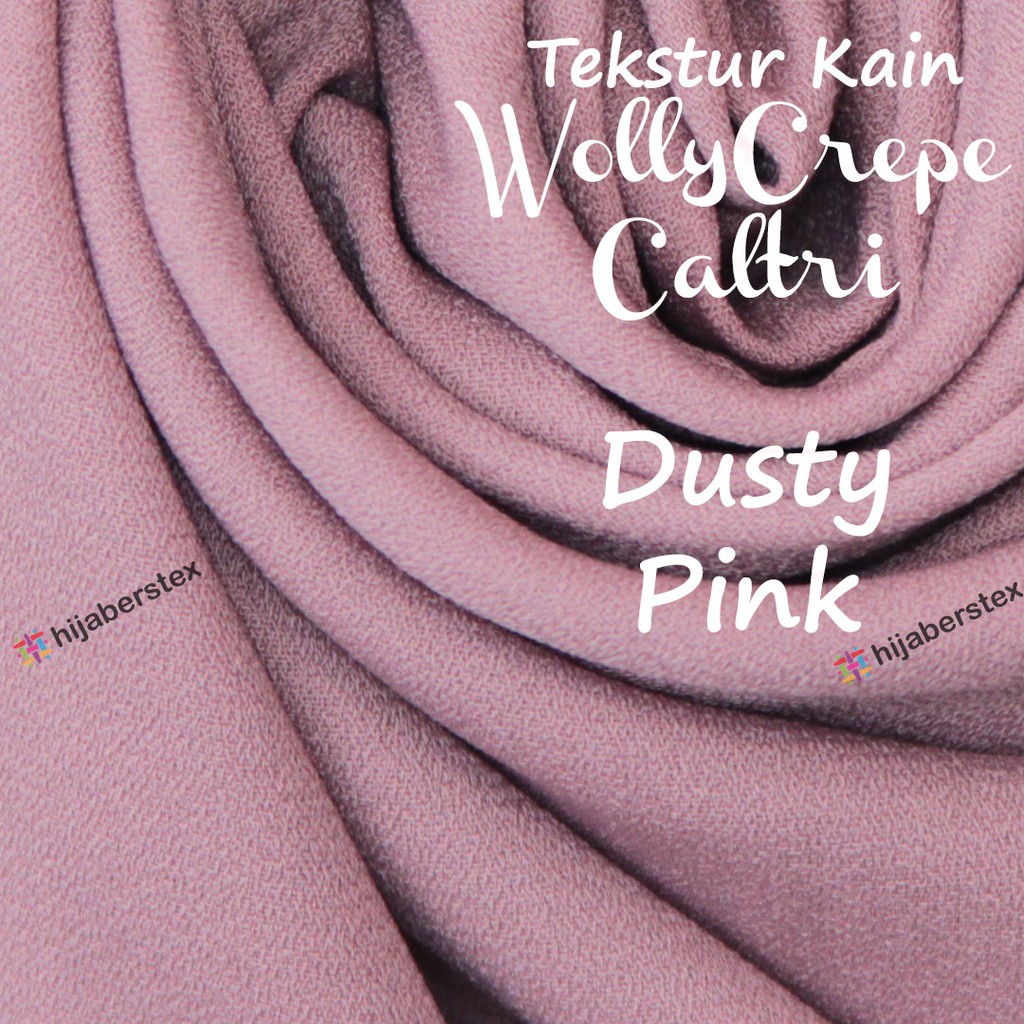 Hijaberstex 1 2 Meter Kain Wollycrepe Caltri Dusty Pink Shopee Indonesia