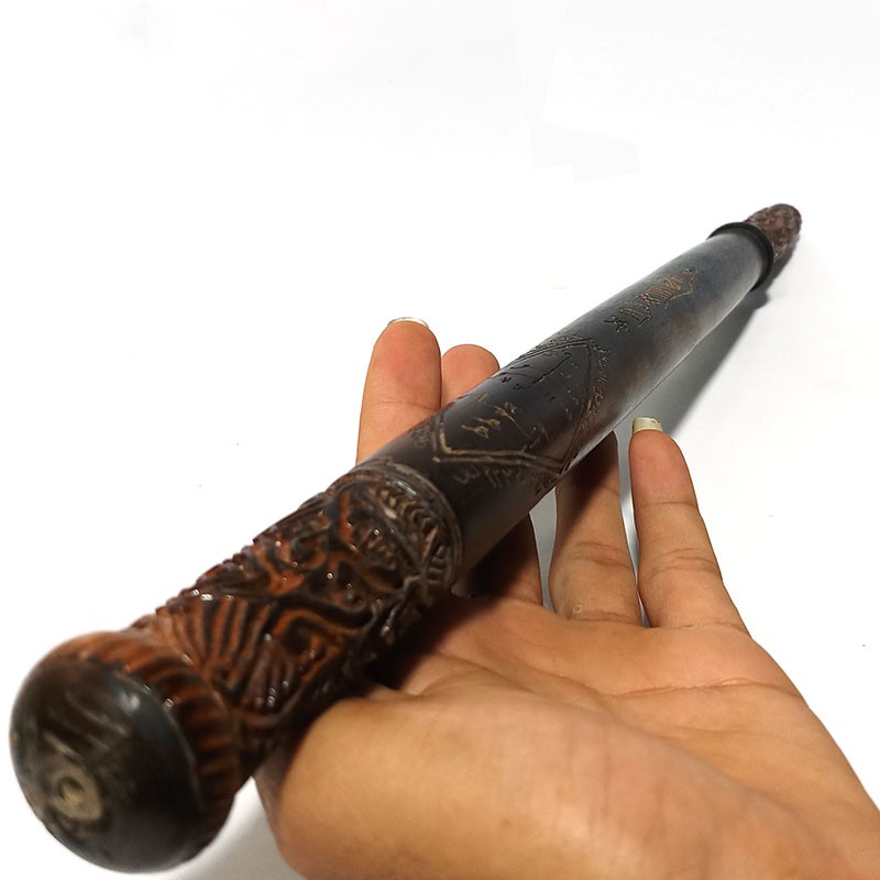 Tongkat komando kayu SETIGI ASLI ukir RAJAH SULAIMAN