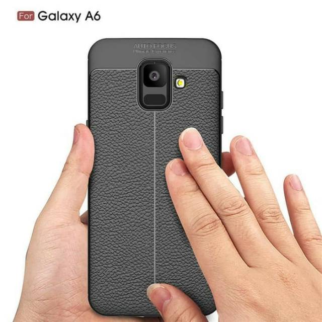 CASE AUTOFOCUS LEATHER SAMSUNG A6 2018 SOFT CASE CASING KULIT BACK CASE SAMSUNG A6