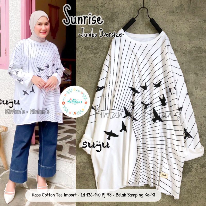 Sunrise jumbo oversize by kintans / Blouse muslimah jumbo halus