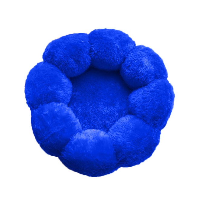 Tempat Tidur Kucing Karakter Bunga/Kasur Kucing Bulu Empuk Dan Murah/Bantal Kucing/Ranjang Kucing/Keranjang Kucing/Cat Bed/Alas Tidur Kucing Murah Hangat Dan Tebal/Rumah kucing/Kandang Kucing/Pelengkapan Kucing Dan Hewan-Biru Tua