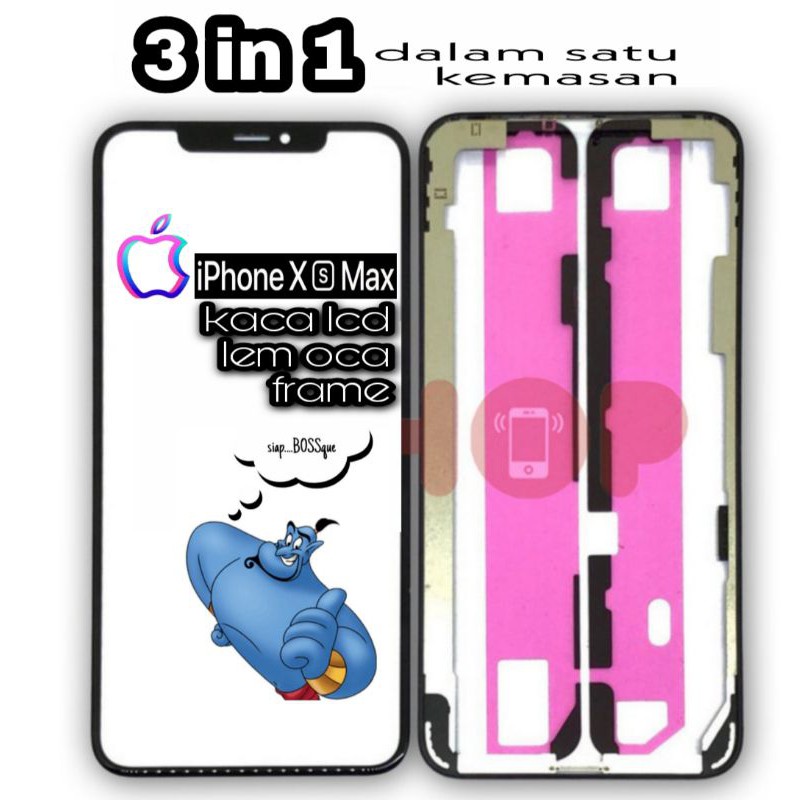Kaca lcd iPhone xs max kaca depan lcd lem oca frame