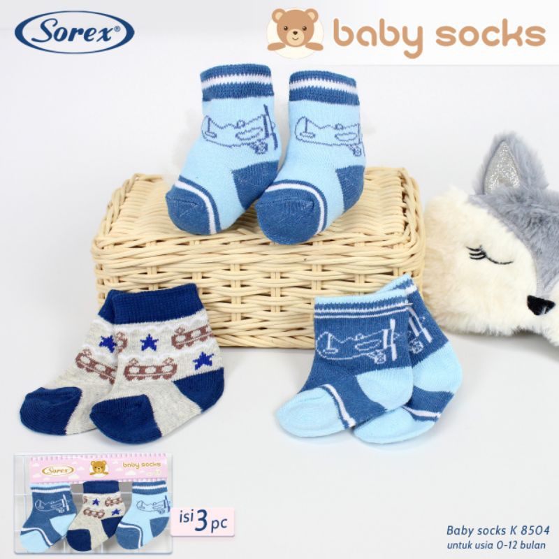 Sorex Baby Sock kaos kaki Bayi 3in1 kaos kaki Bayi