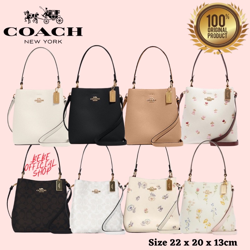 Jual [ORIGINAL] COACH Town Bucket Bag In Signature Canvas Brown / Tas
