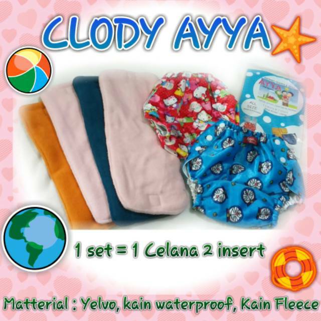 Clodi Ayya JUMBO (ANAK) muuraah!!(1 celana &amp; 2 insert)