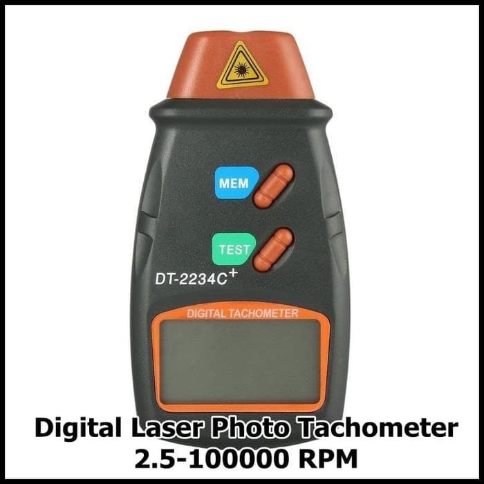 LCD Digital Laser Photo Tachometer 2.5-100000 RPM DT 2234C+ Black