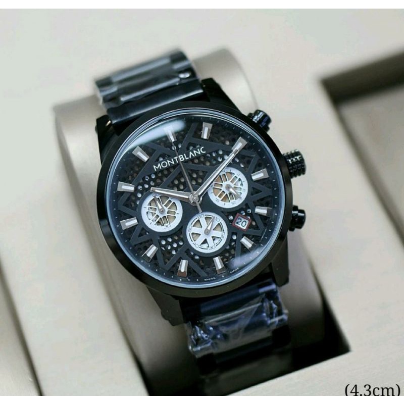 JAM TANGAN MONTBLANC JAM TANGAN PRIA MONTBLANC ANTI AIR CHRONOGRAPH AKTIF TANGGAL AKTIF STAINLISS JAM TANGAN KASUAL