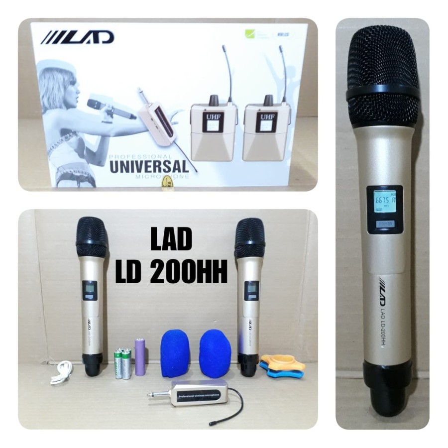 MIC WIRELESS HANDLE LAD LD 200HH PROFESIONAL UNIVERSAL MICROPHONE