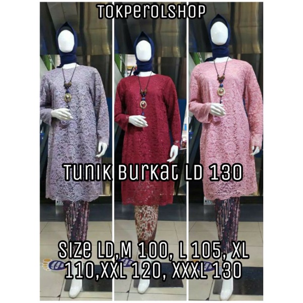 Kebaya tunik burkat Jumbo LD 130/Kebaya Brukat/ Kebaya Modern/Tunik Brukat/Baju Kebaya/Kebaya Pesta