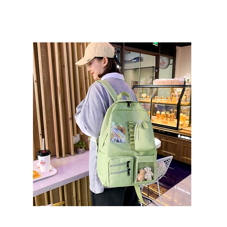 TB-75 set 4 pcs tas sekolah kampus ransel wanita import korea jepang besar backpack