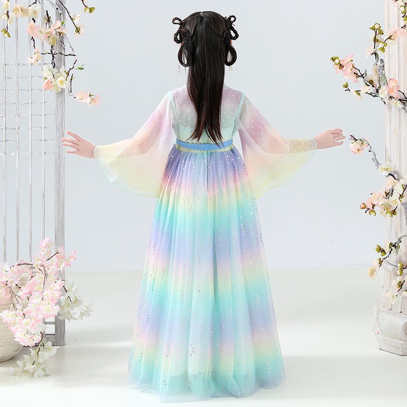 Hanfu girls' children's Chinese style super fairy ancient dress little girls' Ru skirt summer thin l