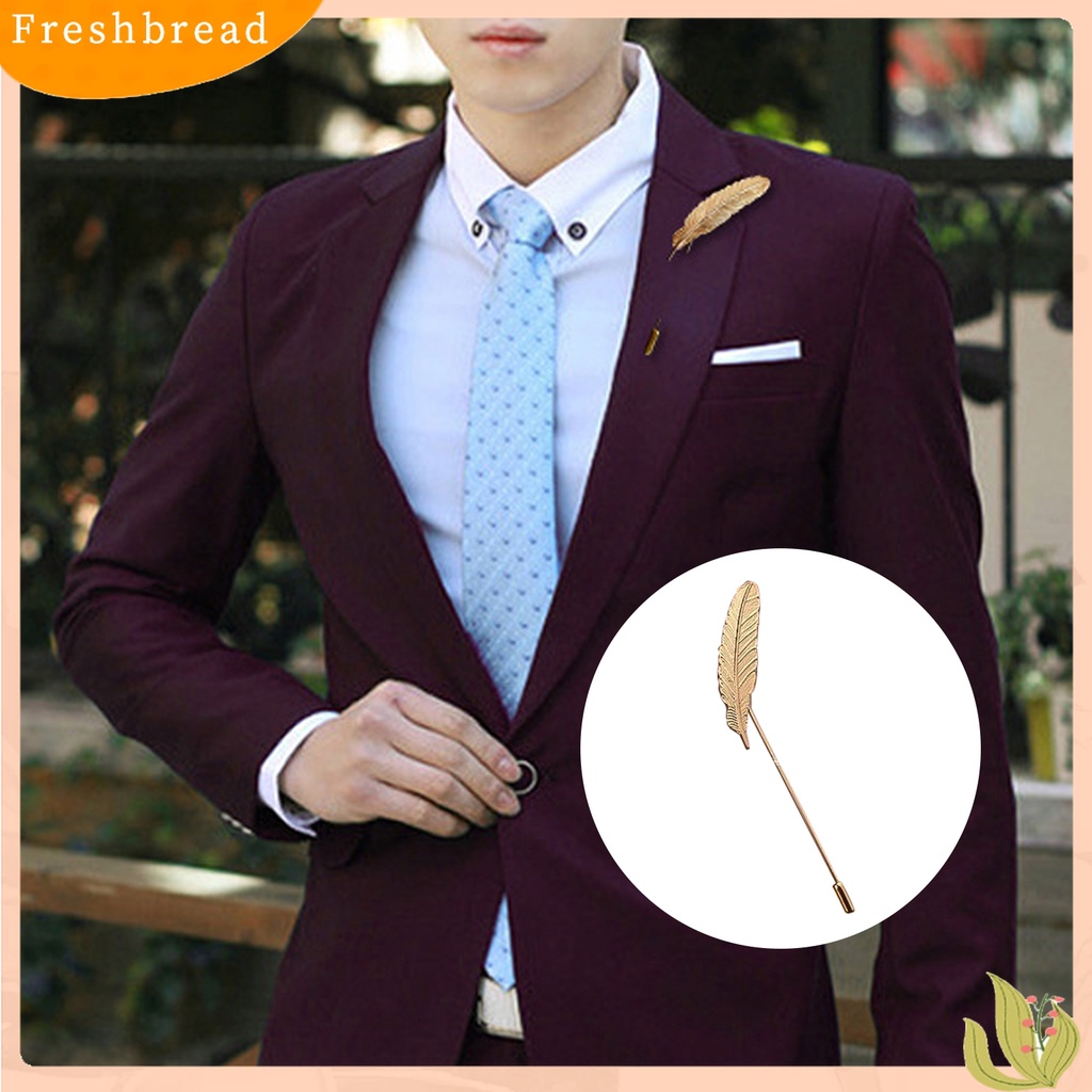 [ TERLARIS]Brooch Elegant Decorative Vintage Men Feather Lapel Pin for Suit