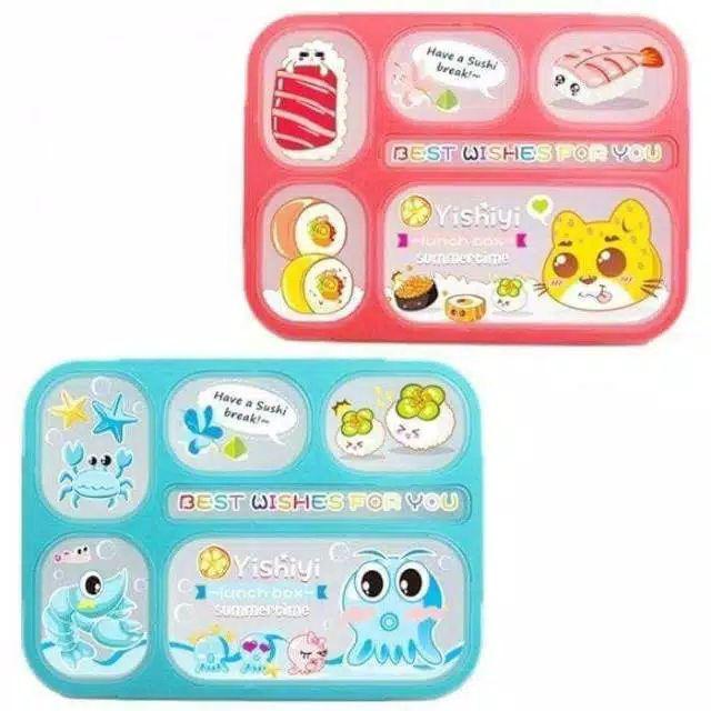 Lunch Box Yooyee Sekat 6 Anti Tunpah Type 589   Yooyee Sekat 6 Lunch Box 5 Pcs Sponge Spon