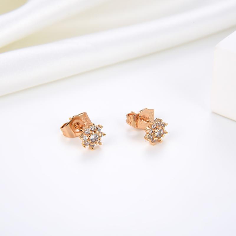 HYL JEWELRY Anting Titanium Emas Motif Batu Bata Model 49E Anti Karat Wanita