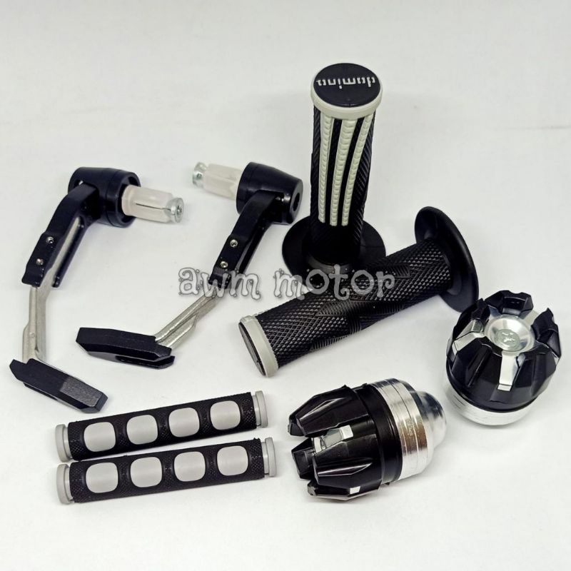 Paket Acc Motor Proguard+Handgrip+Karet Handle+Jalu As Naga Jumbo 4 item Universal Semua Motor