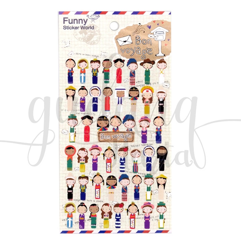 Stiker Funny Bon Voyage Costume Sticker Lucu Kostum DIY GH 303074