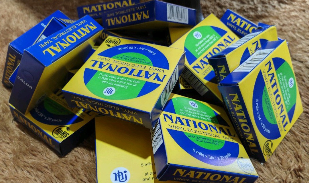Isolasi Listrik Hitam National 3/4 20 Yards Vinyl Electrical Tape Black Selotip Solasi Nachi
