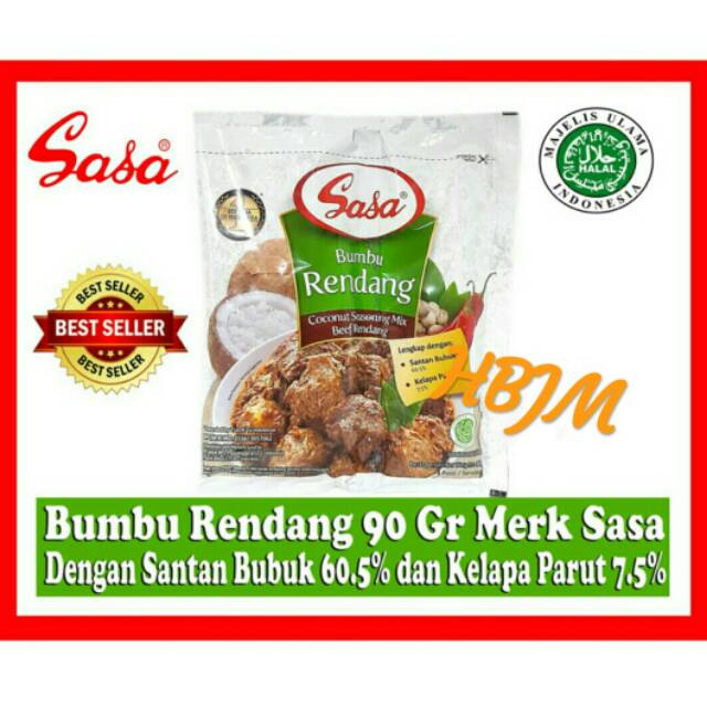 

BUMBU RENDANG 90 GR MERK SASA ADA SANTAN BUBUK DAN KELAPA PARUT