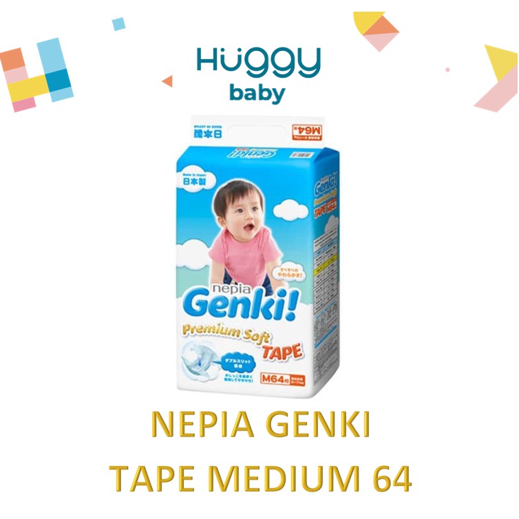 Nepia Genki TAPE M 64 Popok Diaper TAPE M64 M 64