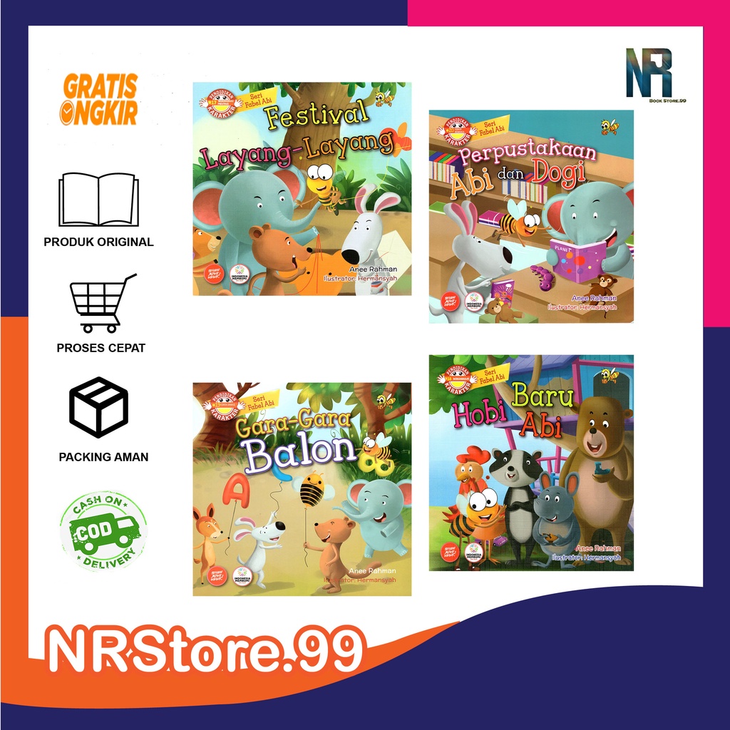 Seri Fabel Abi : Festival Layang-layang, Hobi Baru Abi, Gara-gara Balon, Perpustakaan abi