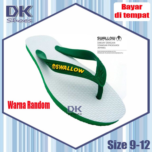 Swallow Putih 9-12 / Sandal Jepit Karet Size Jumbo / Sandal Wudhu / Sandal Jepit Karet