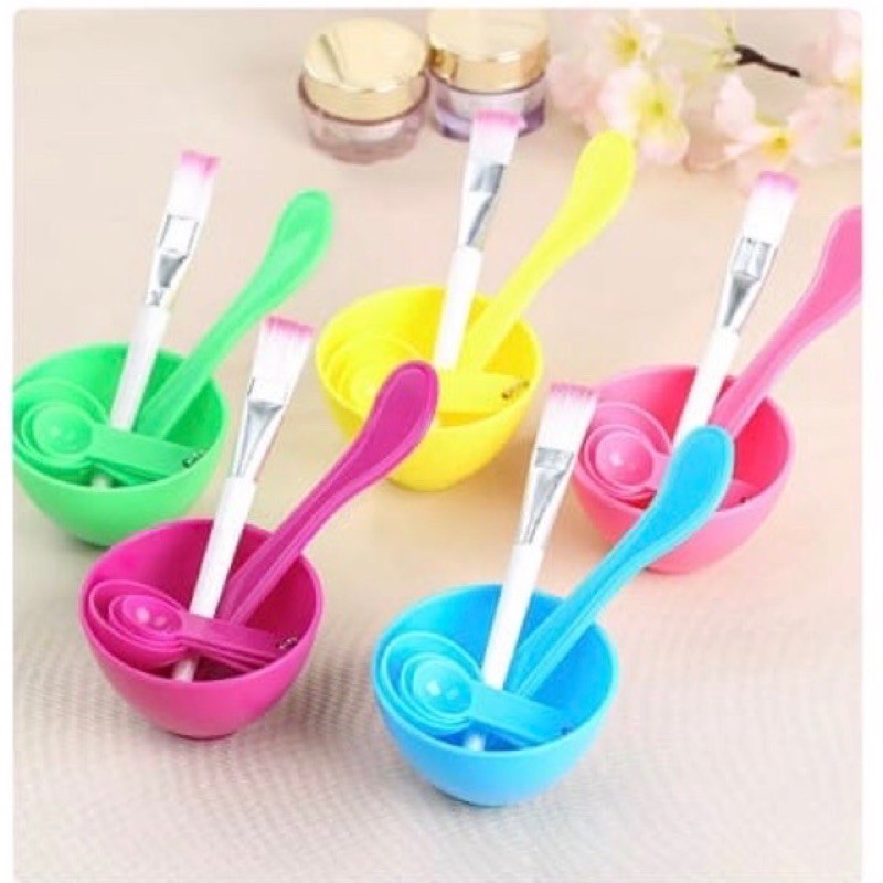 MANGKOK KUAS MASKER 4 in 1 MASK BOWL / KUAS MANGKOK SPATULA SENDOK TAKAR