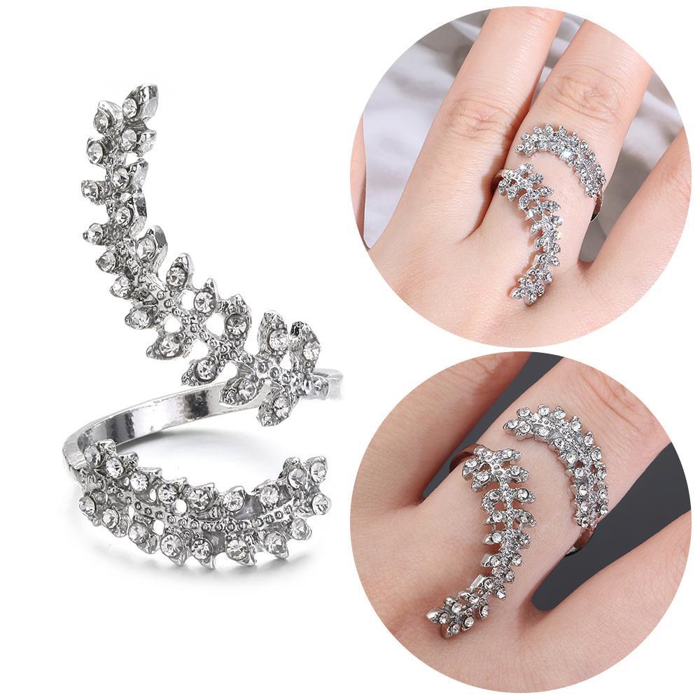 Lily Creative Leaf Rings Cubic Jewelry Zircon Perak