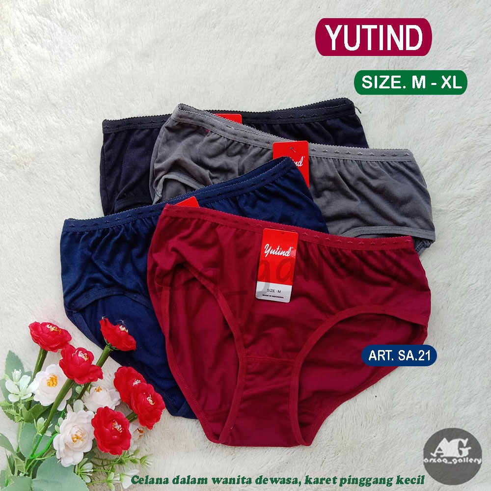 [ 3 pcs ] - Celana Dalam Wanita Yutind SA 020 / 021  Cd Wanita Polos - Yutind | Pakaian Dalam Wanita Dewasa | Celana Dalam Wanita | Kancut Anak Perempuan