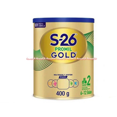 S-26 Promil Gold Tahap 2  Isi 400gr Susu Formula Untuk usia Bayi 6-12 Bulan Kemasan Kaleng