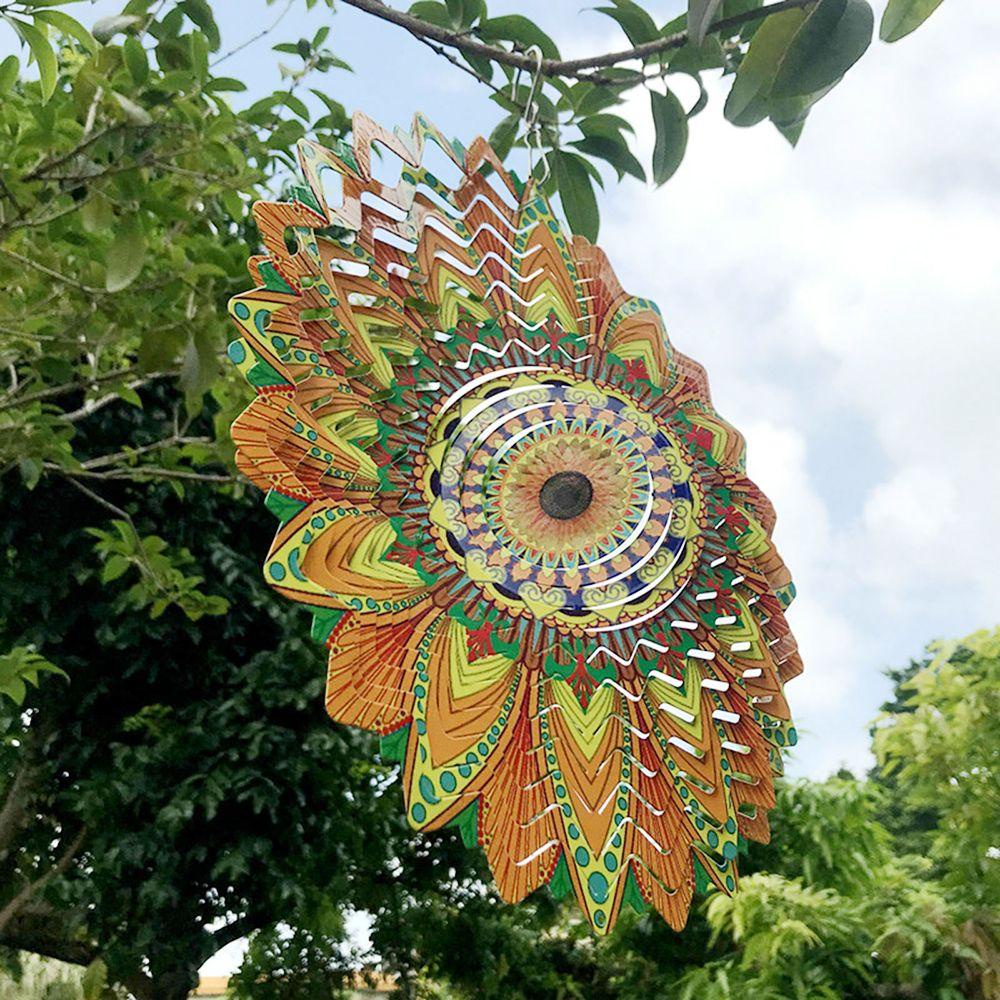 R-bunga Angin Spinner Taman Rumah 3D Dekorasi Taman Wind Chime