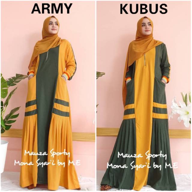 MAUZA Sporty ORI Mona Syari ME Collection Termurah/gamis wanita keren kekinian
