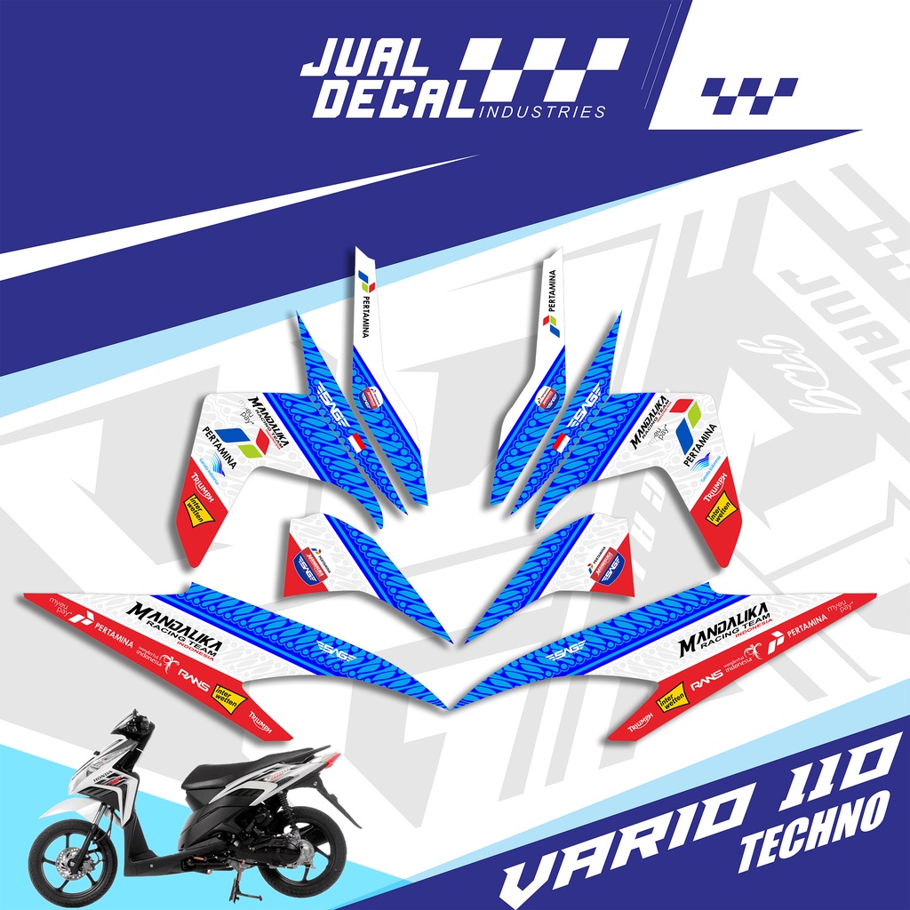 Stiker Striping Honda Vario Techno 110 MANDALIKA Indonesia tahun 2011 2012 Stciker Lis Variasi Motor