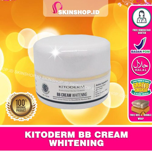 Kitoderm BB Cream Whitening 10gr Original / Alas Bedak Pemutih BPOM Aman