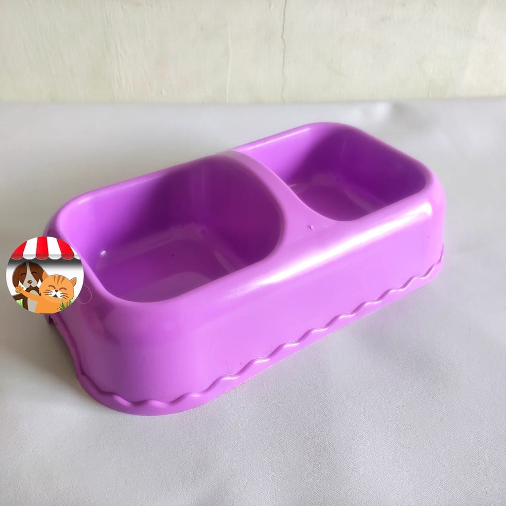 Pet Bowl Tempat Makan Minum Double Kotak Anjing Kucing Kelinci