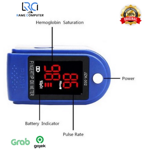 OXIMETER FINGERTIP PULSE LK87 AB-88 Alat Ukur Kadar Oksigen Pengukur Detak Jantung Oxymeter SPO2 LED