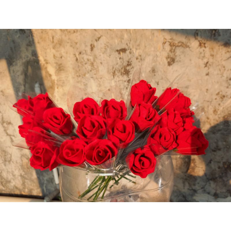 Bunga mawar Tangkai satuan Flanel | Bunga Murah Flanel Bunga Buatan | Bunga wisuda | Bunga mawar panjang | Buket Bunga Mawar | Single Rose