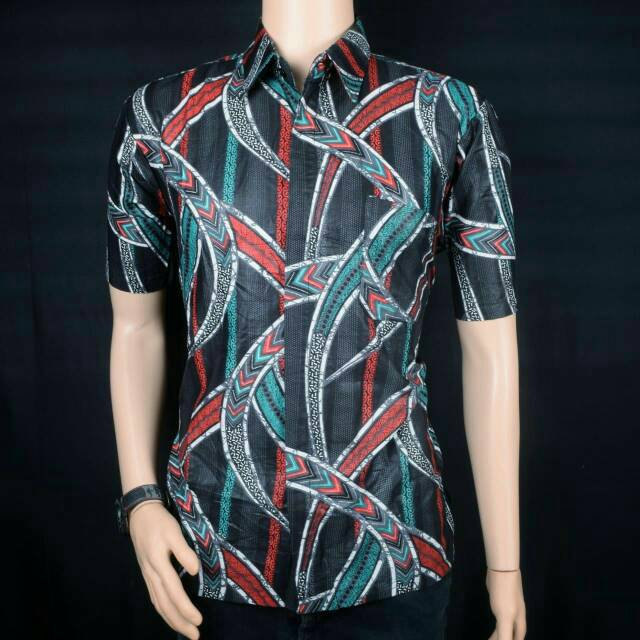 HEM BATIK PRIA lengan pendek DAUN BAMBU original