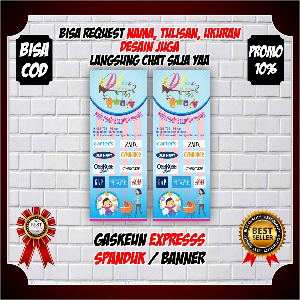 Spanduk Toko Fashion - Banner Fashion Toko - Backdroup Toko Custom - X Banner Toko