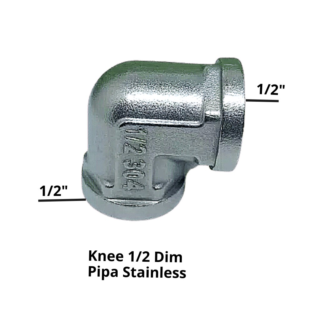 Knee Elbow Stainless Drat Dalam 1/2 Inch