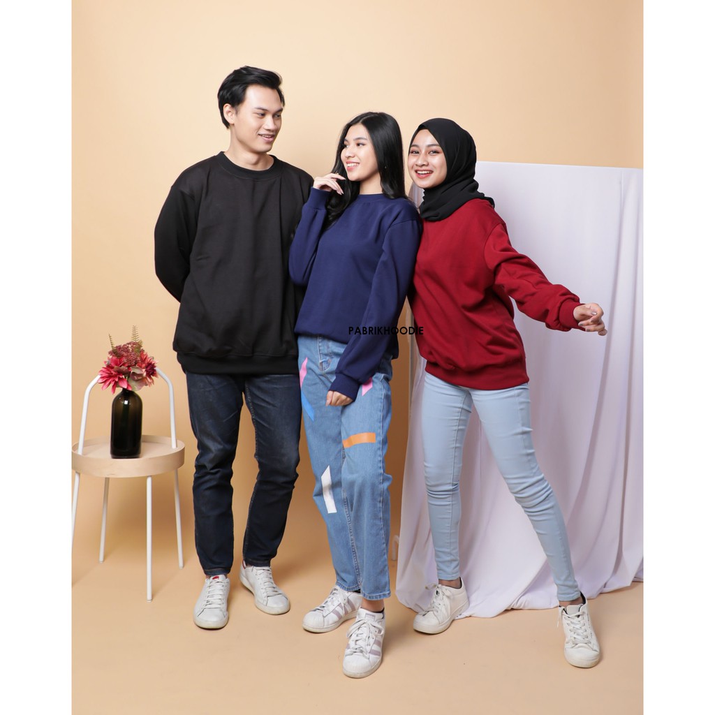 PABRIKHOODIE - BASIC SWEATER POLOS M - XXL {PRIA &amp; WANITA}