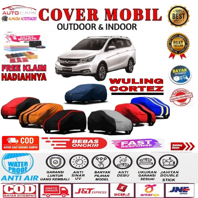 COVER MOBIL/SARUNG MOBIL  CORTEZ  Mantel Mobil Wuling CORTEZ 2015 2016 2017 2018 2019 Selimut Penutup kerudung Mobil outdoor indoor anti air