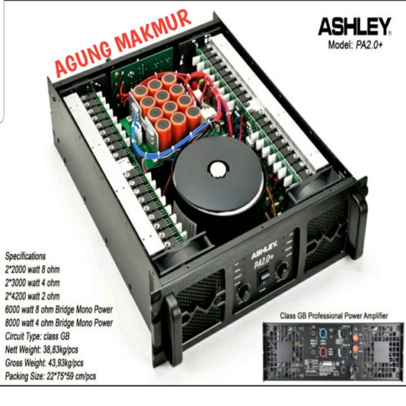 Power Ashley PA2.0+ Amplifier Class GB ashley pa 2.0+ ORYGINAL