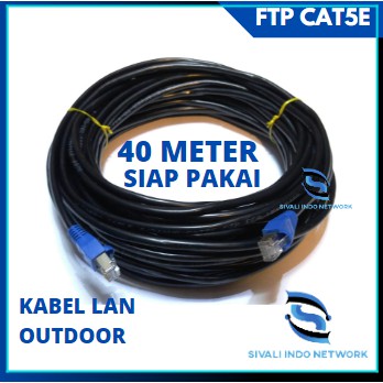 40 METER  KABEL LAN FTP CAT 5E OUTDOOR BLACK [crimping rj45 besi+plugbooth]