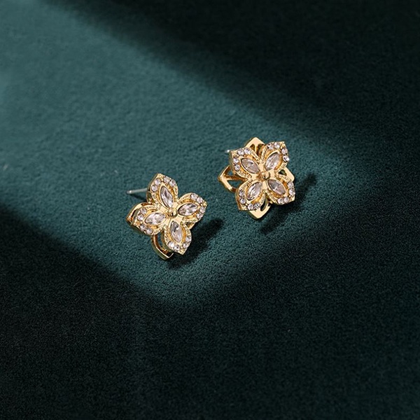 anting s925 bunga flower zircon stud earrings jan300(3E2,1B2)