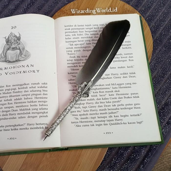 

Pena bulu harry potter feather quill fountain dip pen hogwarts